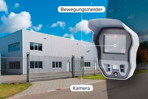 Virtueller Bauzaun: VIDEOFIED Bewegungsmelder mit Kamera am Betriebsgelände